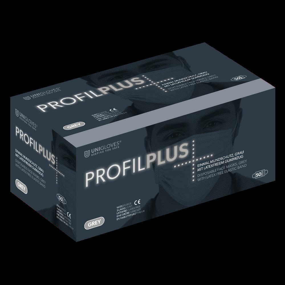 Unigloves ProfilPlus mask 3-play box of 50, GREY – BEAUTY IMAGINE SPACE