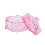 Glass dappen DISH for beauty procedures with lid, PINK