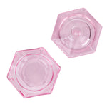 Glass dappen DISH for beauty procedures with lid, PINK