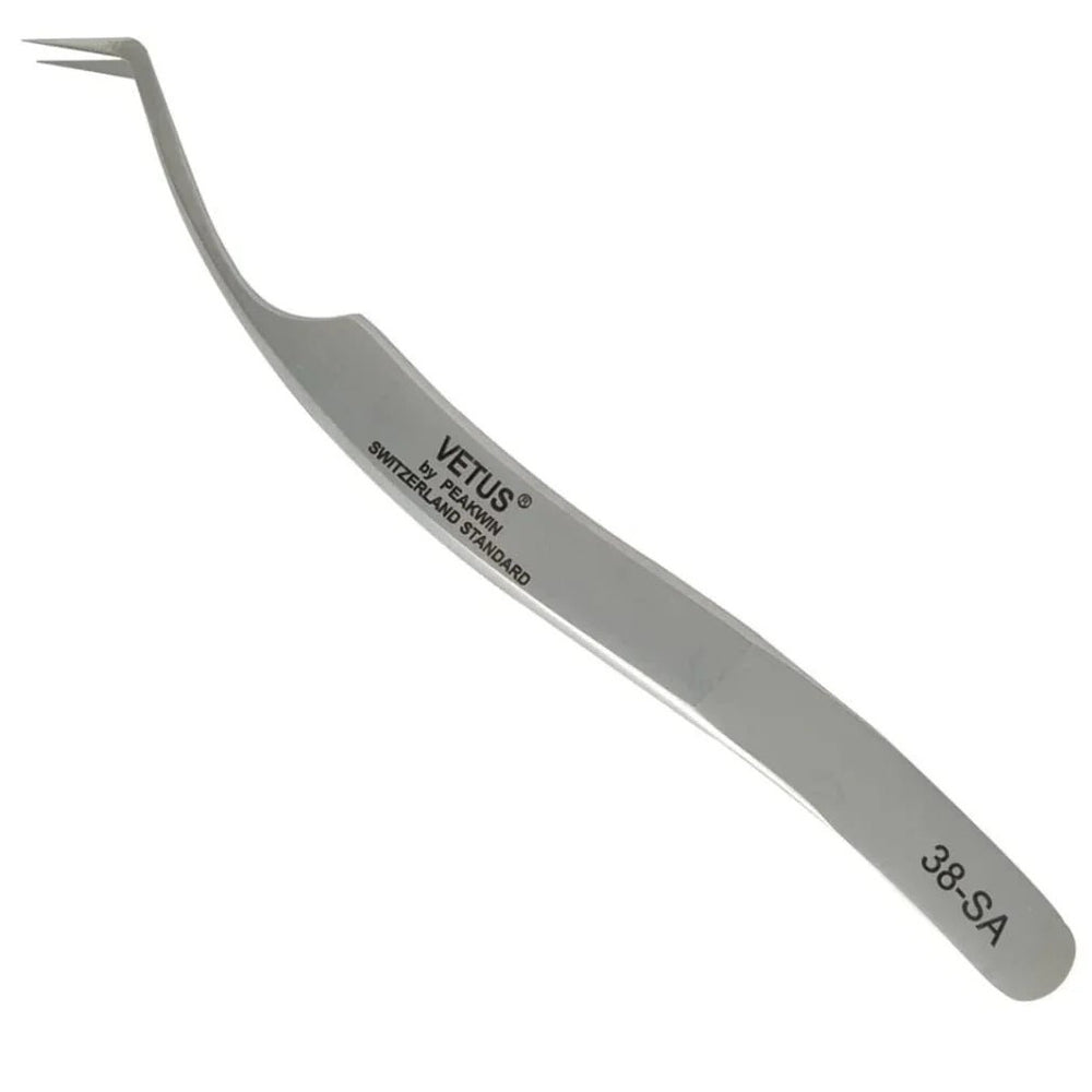 Genuine VETUS 38-SA tweezers for eyelash extensions, SILVER