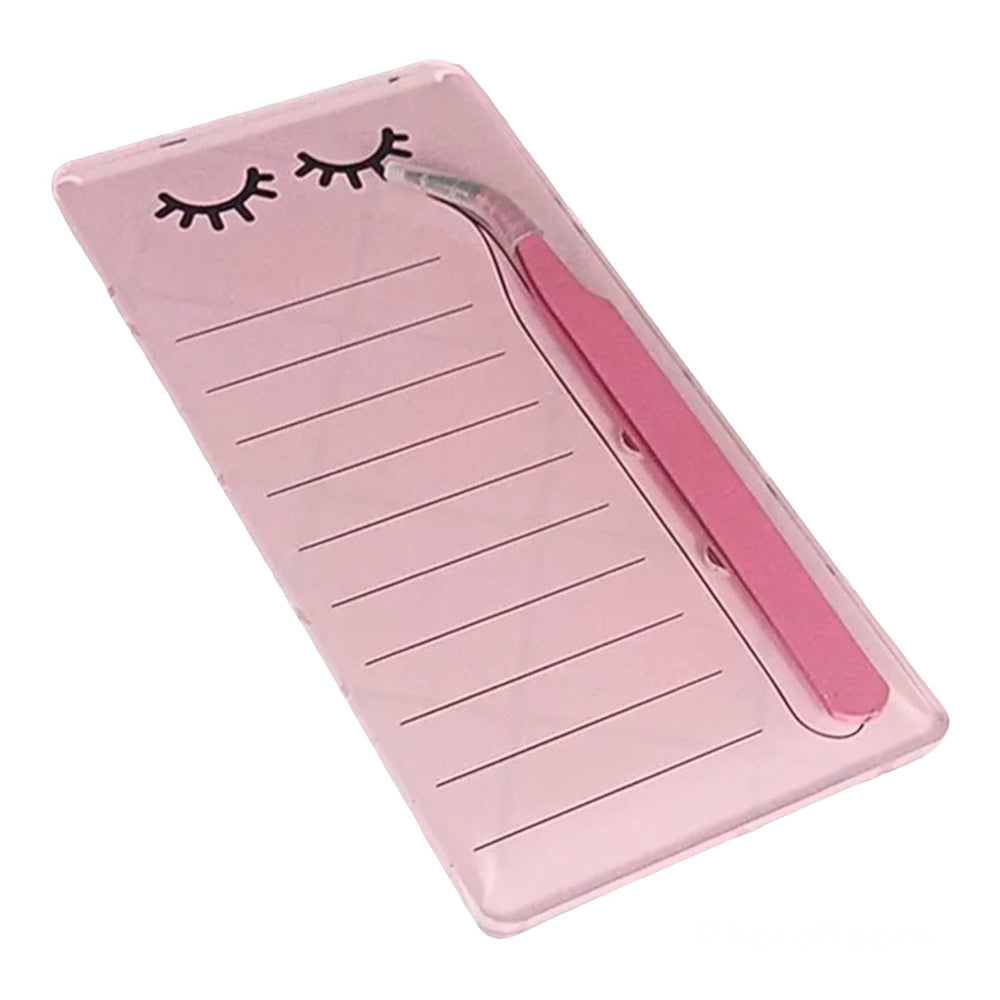 Organizer pad for eyelash extensions, with magnetic holder for tweezers