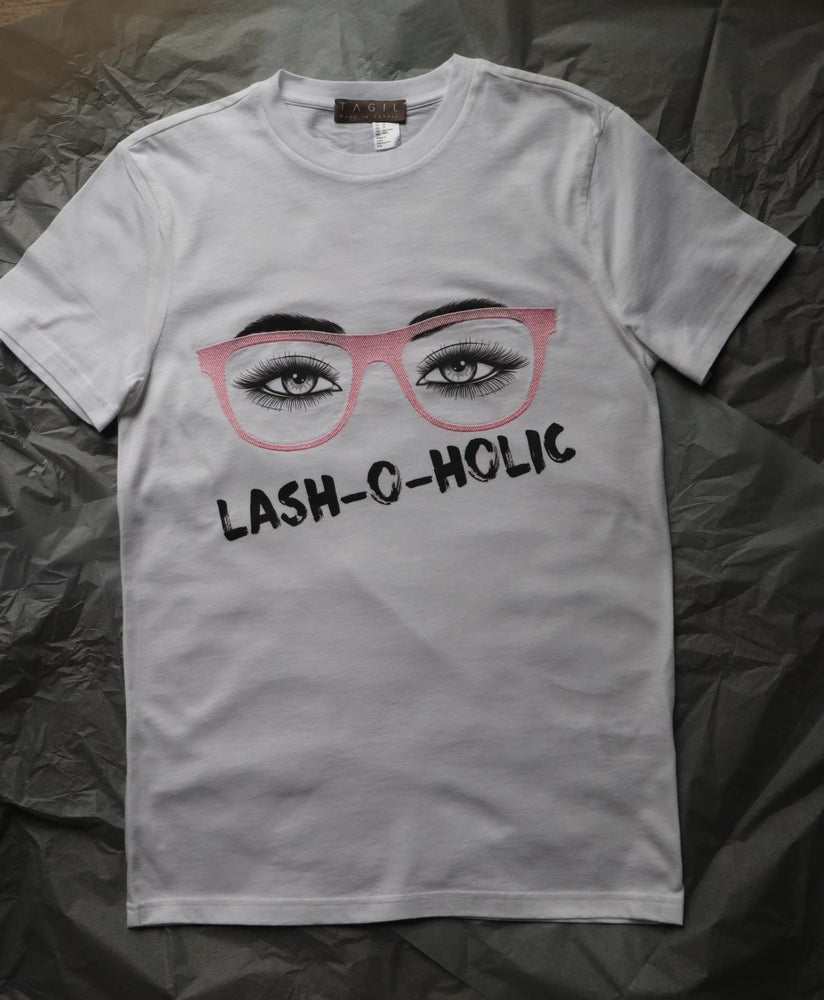 Lash Maker short sleeve T-shirt, embroidered WHITE