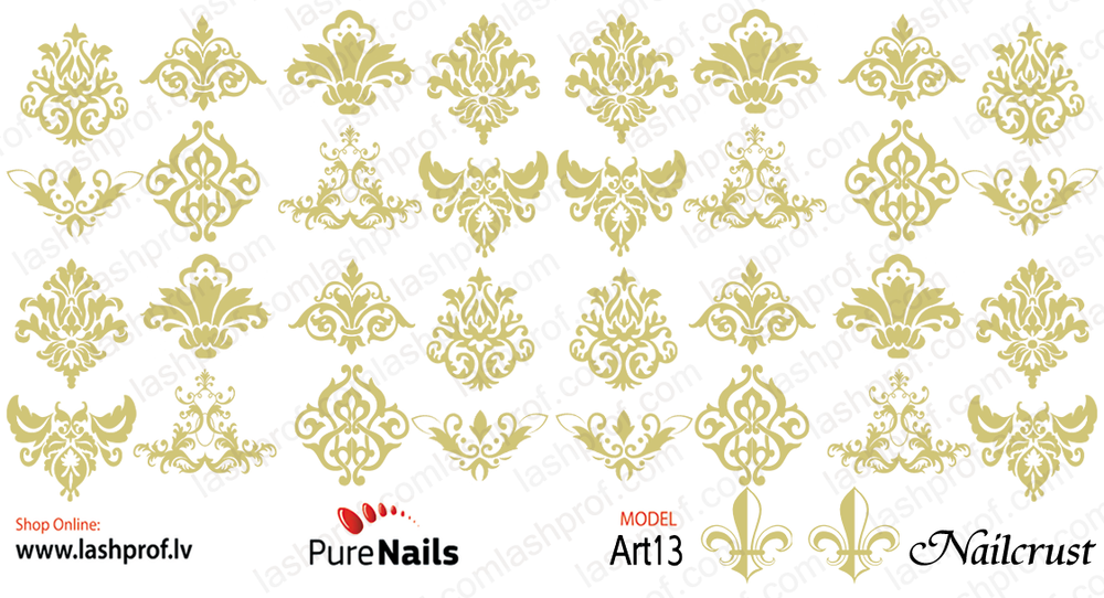 BIS Pure Nails  slider nail design sticker decal Art13, NAILCRUST GOLD