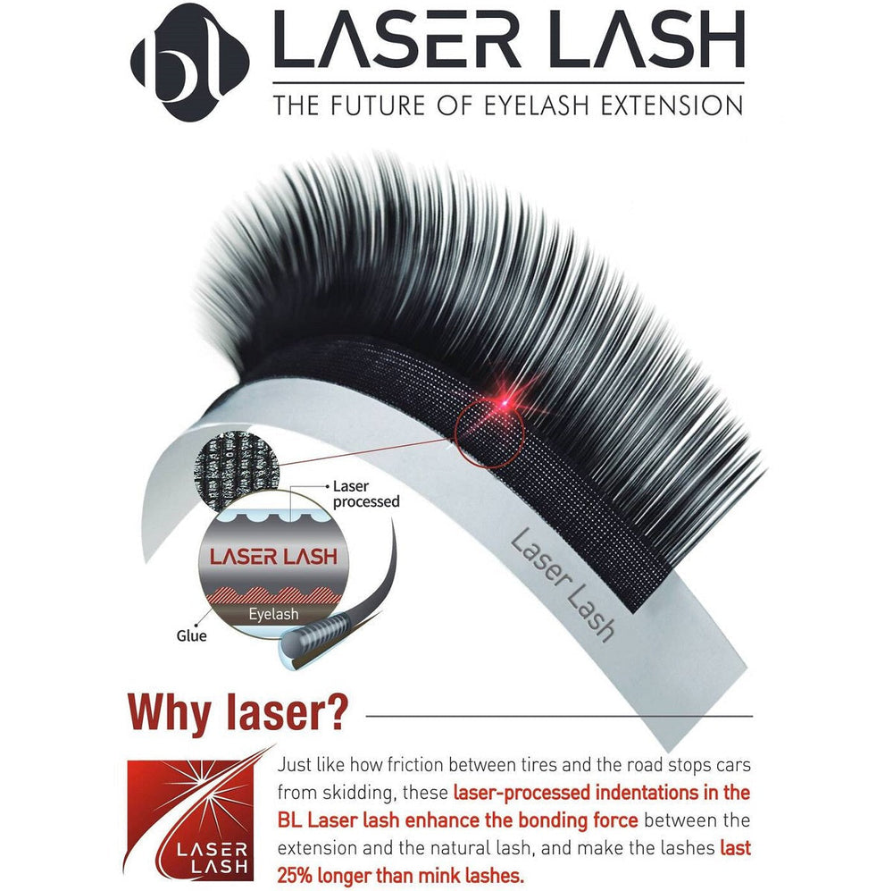 BL Lashes Laser Mink skropstas pieaudzēšanai C-0.15-MIX