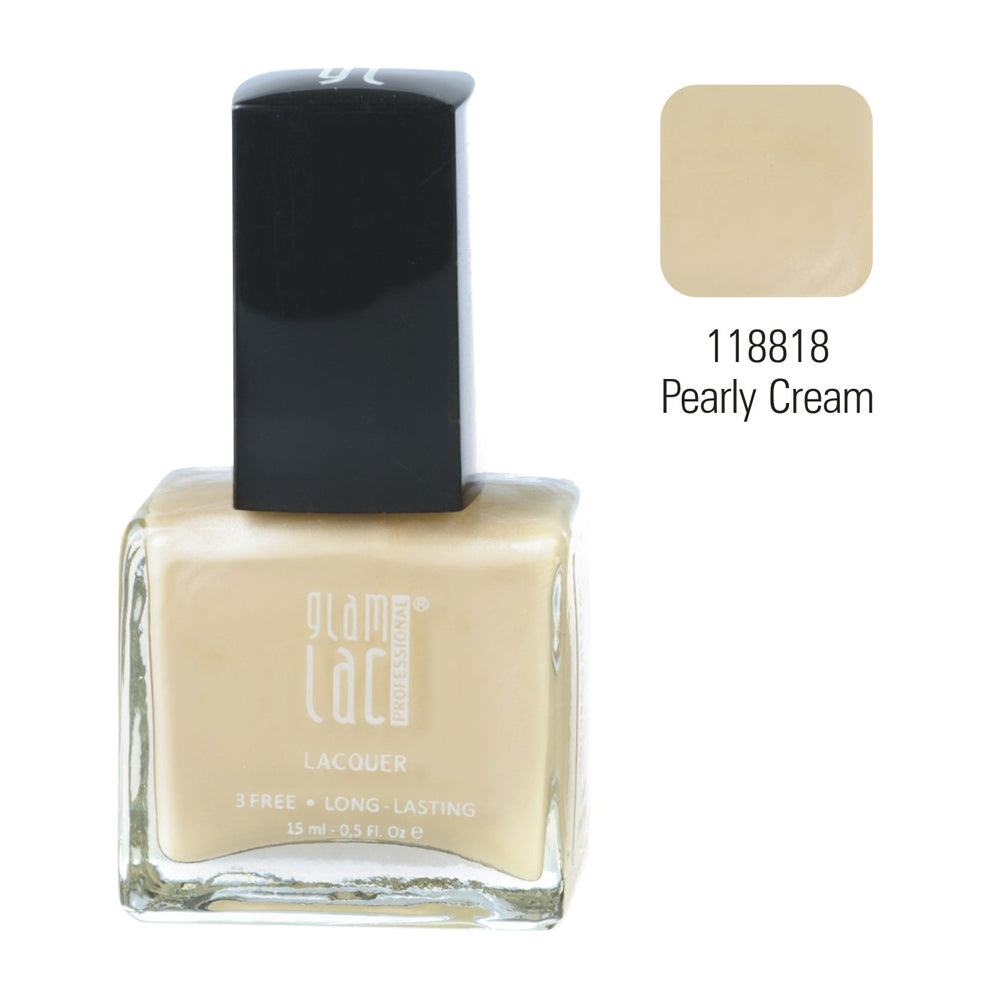 GlamLac gel effect nail lacquer polish 15 ml, 118818 PEARLY CREAM