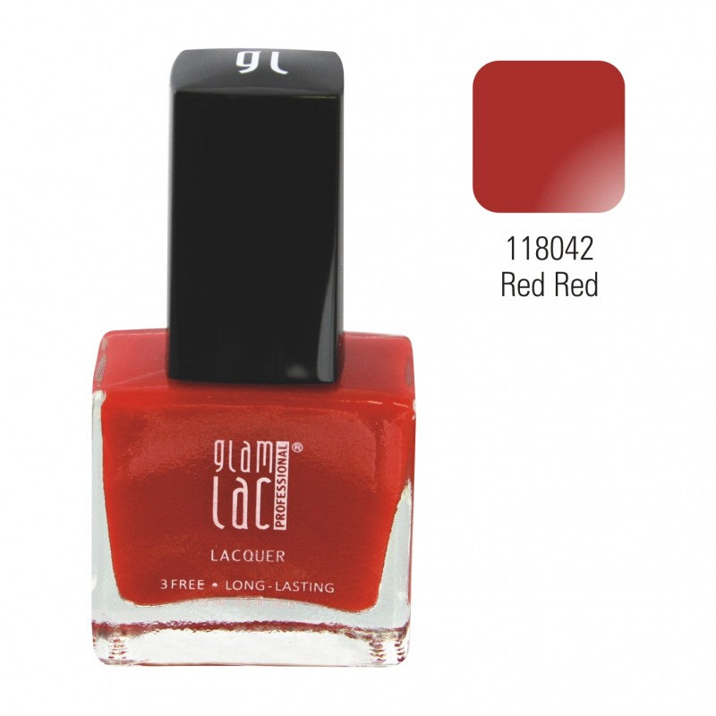 GlamLac gel effect nail lacquer polish 15 ml, 118042 RED RED