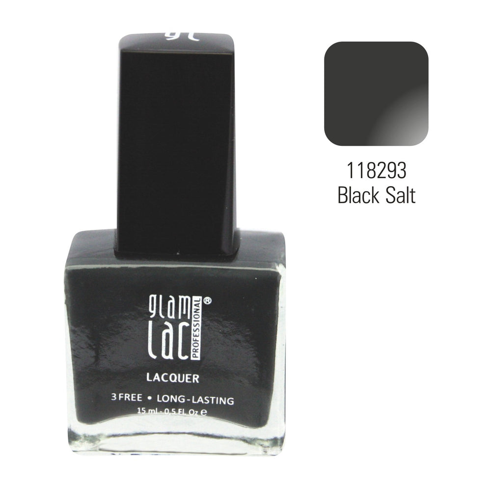 GlamLac gel effect nail lacquer polish 15 ml, 118293 BLACK SALT