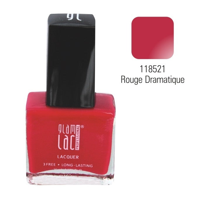 GlamLac gel effect nail lacquer polish 15 ml, 118521 ROUGE DRAMATIQUE