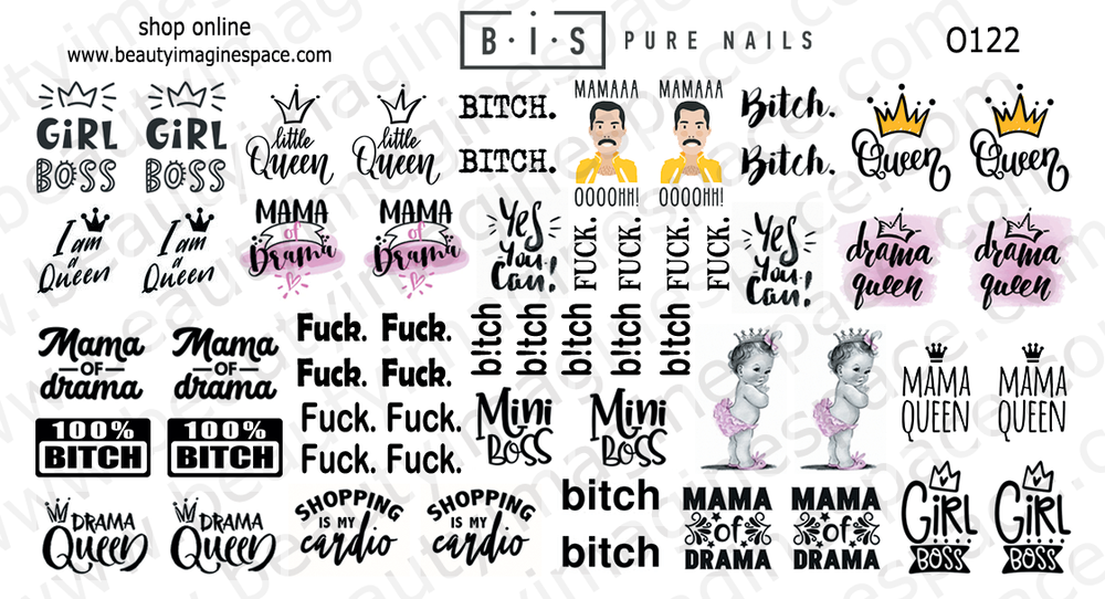 BIS Pure Nails slider nail design sticker decal EXPRESSIONS O122