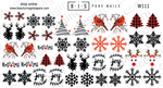 BIS Pure Nails nagu dizaina slaideri uzlīmes Winter holidays W111