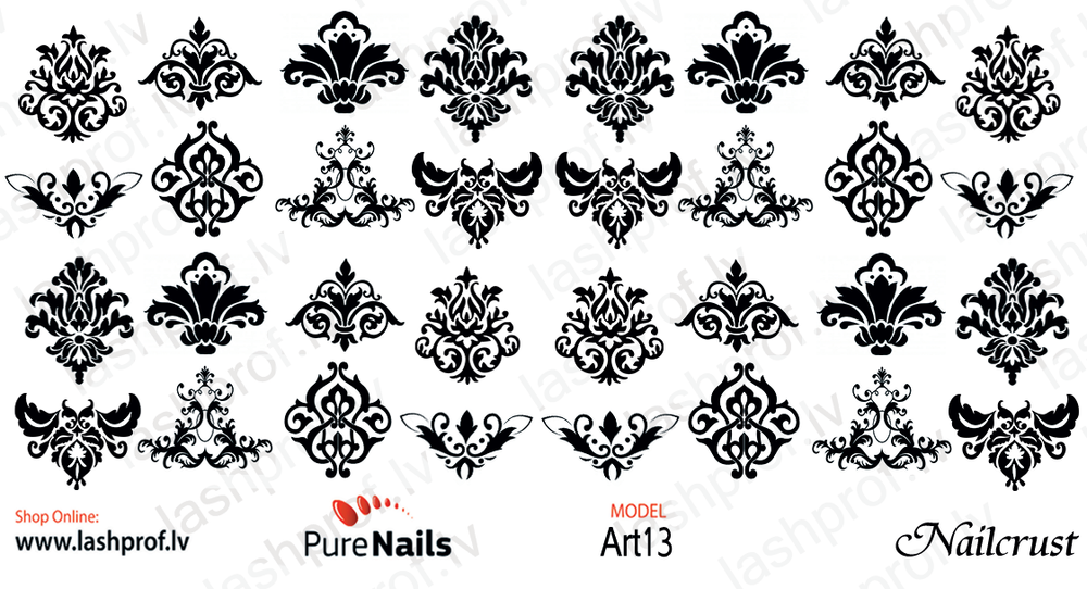 BIS Pure Nails  slider nail design sticker decal Art13, NAILCRUST SILVER