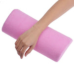 Manicure hand cushion, pink terry cloth