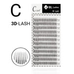BL Lashes 3D gatavie pušķīši apjoma pieaudzēšanai, C-0.15-9mm