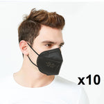 Medicine face mask KN95 respirator FFP2 pack of 10, BLACK