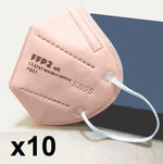 Medicīniskais respirators KN95 FFP2 x 10 gab, maigi rozā tonis