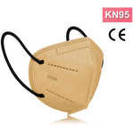 Protective face mask respirator KN95, SKIN TONE with black earloops