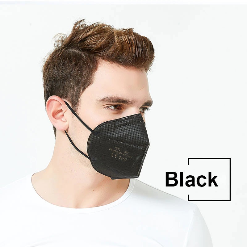 Medicīniskā sejas maska respirators FFP2 MELNS, 10 gab