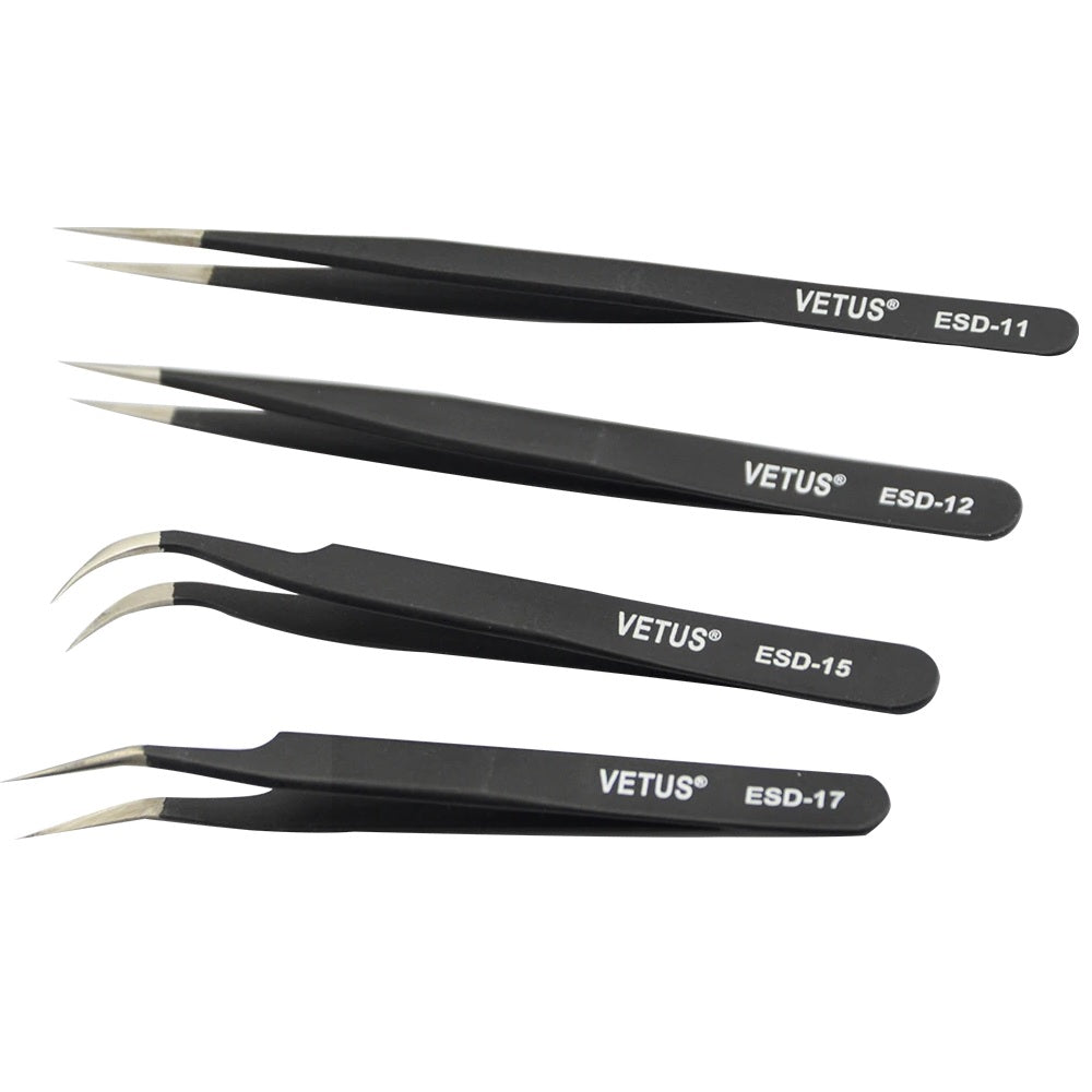 Genuine VETUS ESD-11 tweezers for eyelash extensions, BLACK