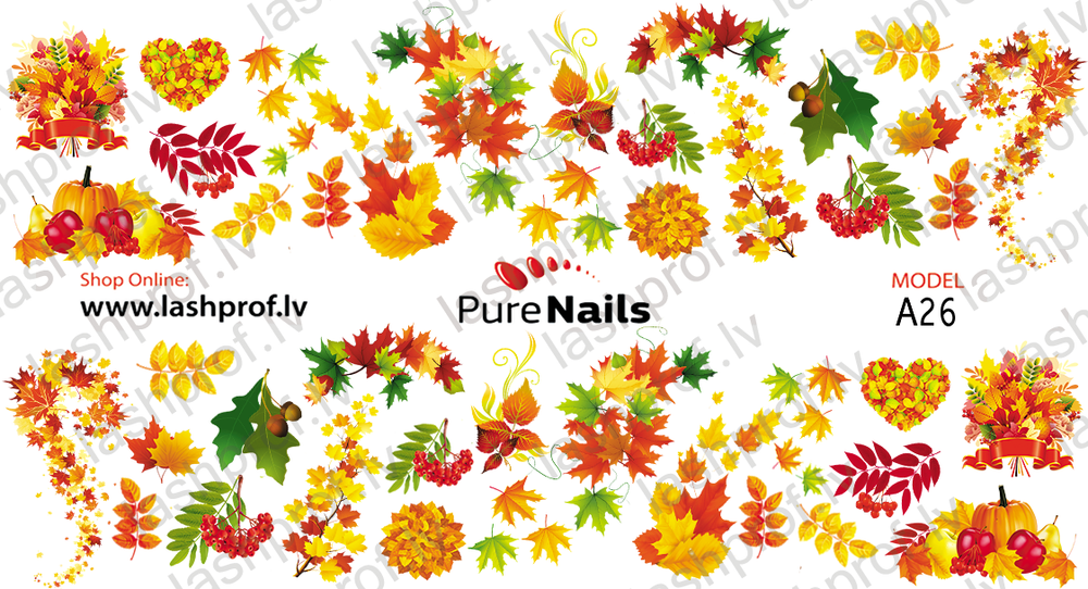 BIS Pure Nails slider nail design sticker decal AUTUMN, A26, A40