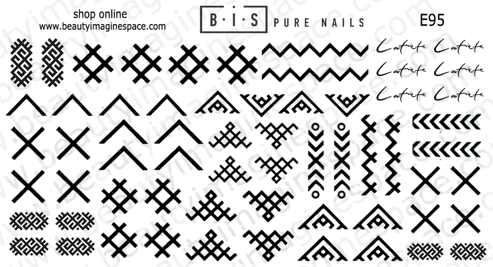 BIS Pure Nails nagu dizaina slaideri uzlīmes LATVIETE, E95