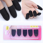 Soak-off gel polish Silicone nail wrap cap removal system black, 5pcs