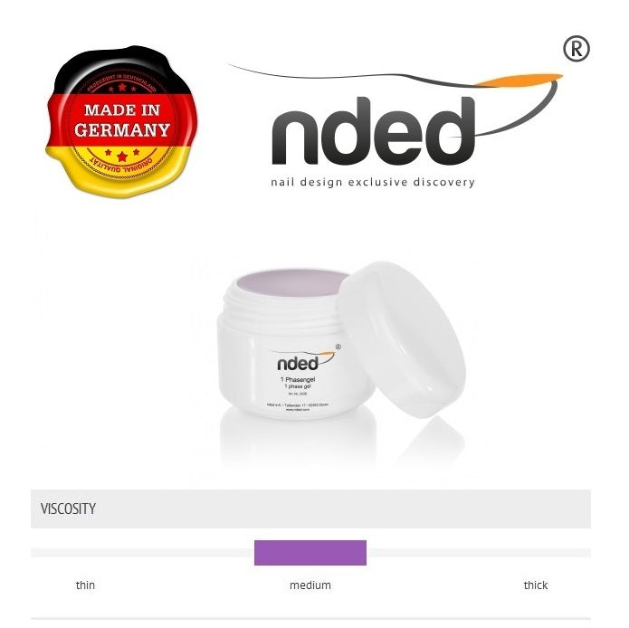NDED 1 Phase UV/LED Clear Builder Gel for nail modeling and extension, 5g