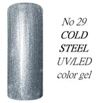 UV/LED krāsu gēls nagu pieaudzēšanai un modelēšanai COLD STEEL 29, finālā izpārdošana!