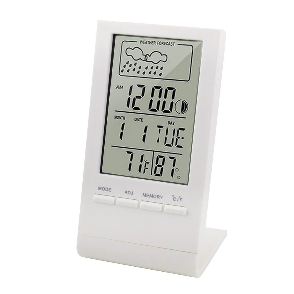 LCD digitālais mitruma & temperatūras mērītājs, ar pulksteni