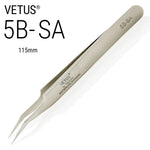 Genuine VETUS 5B-SA tweezers for eyelash extensions, SILVER