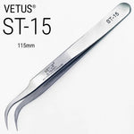 Genuine VETUS ST-15 tweezers for eyelash extensions, SILVER