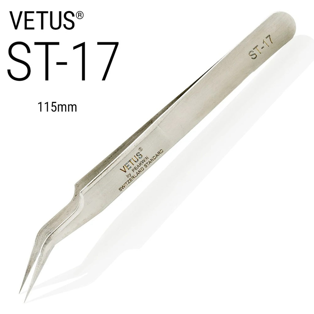 Genuine VETUS ST-17 tweezers for eyelash extensions, SILVER