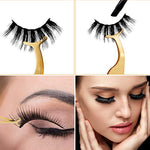 Metallic eyelashes tweezers for easy strip lashes application, silver, pink or black