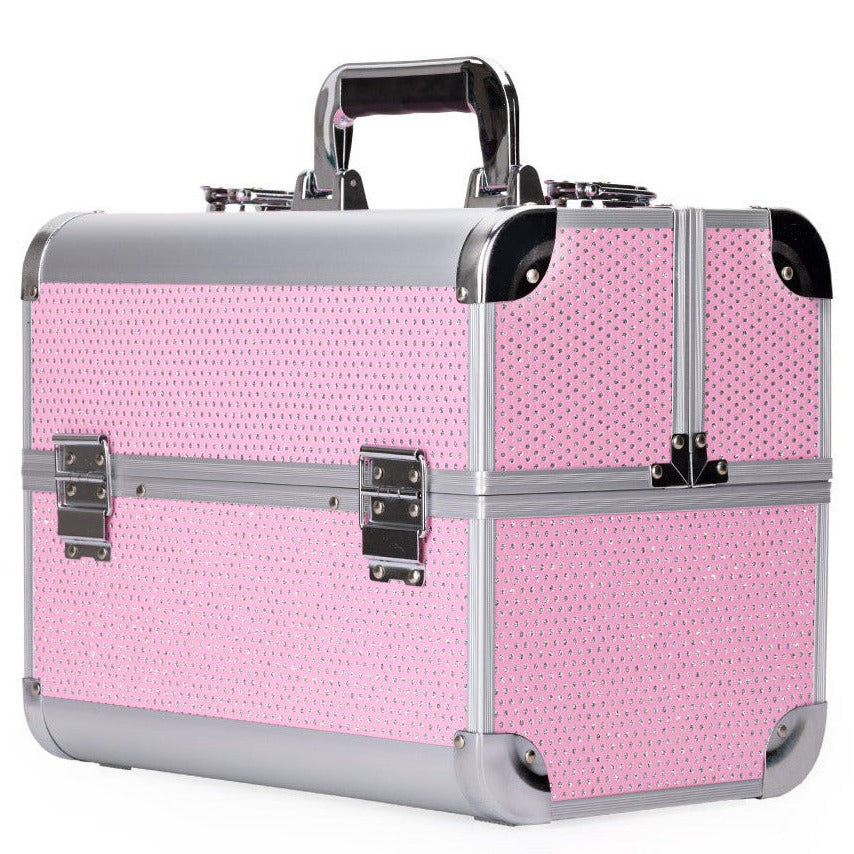 Beauty suitcase M2 size, SPARKLY PINK