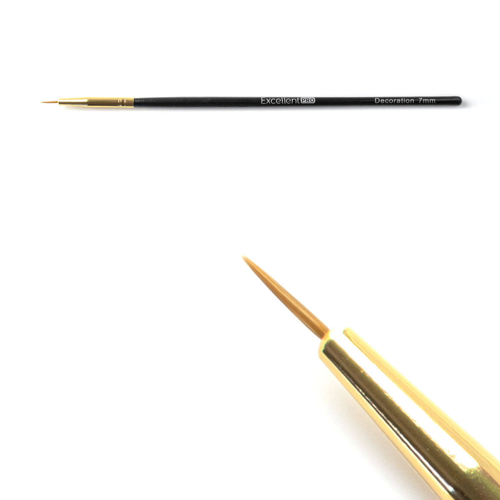 Thin brush for nail design black, 7 mm
