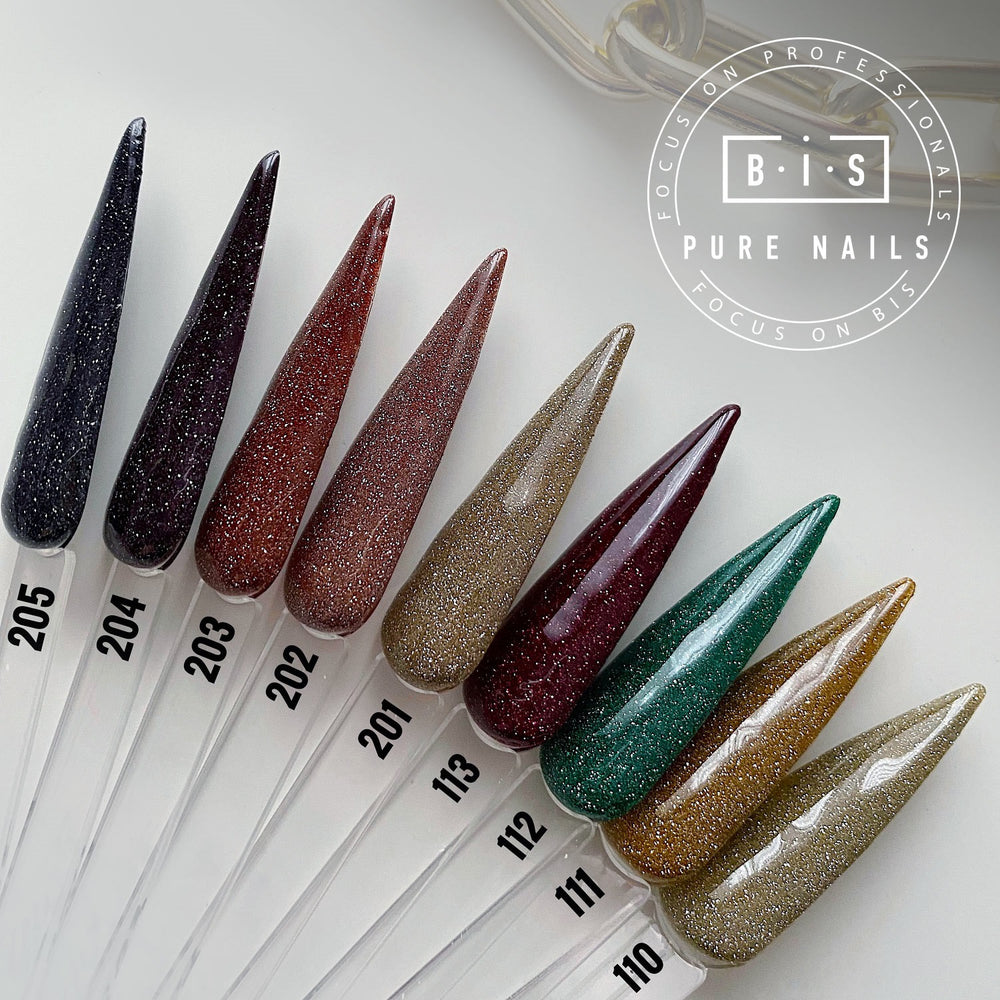 BIS Pure Nails gaismu atstarojošā gēla laka 15 ml, Luxury Emerald 112