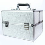 Beauty suitcase M1 size, sparkly SILVER