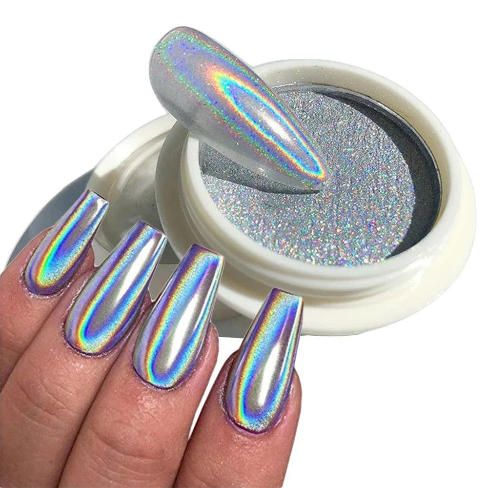 BIS Pure Nails hologrāfisks spoguļa efekta nagu pūderis, 7 grami