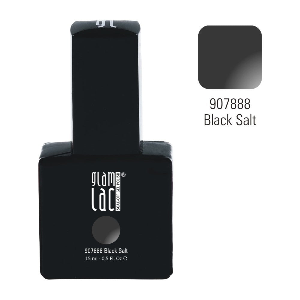 GlamLac UV/LED gel nail polish 15 ml, BLACK SALT