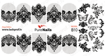 BIS Pure Nails nagu dizaina slaideri uzlīmes BLACK ORNAMENT, models B10, B11, B18 and B20