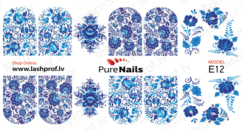 BIS Pure Nails slider nail design sticker decal FLOWERS, E12, F09, F13, F16, F17, F43 and F55