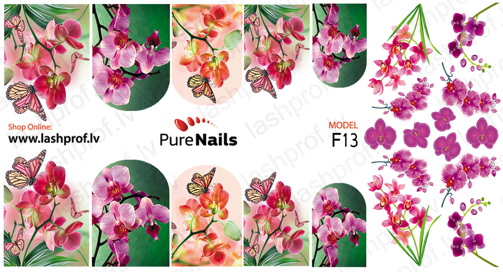 BIS Pure Nails slider nail design sticker decal FLOWERS, E12, F09, F13, F16, F17, F43 and F55