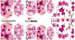 BIS Pure Nails nagu dizaina slaideri uzlīmes PINK FLOWERS, models F08, F24, F61 and F66