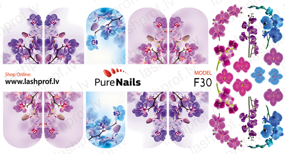 BIS Pure Nails slider nail design sticker decal, COLORS N07, F30, F45 and F145
