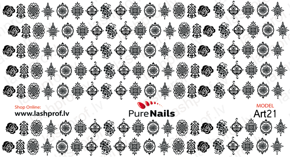 BIS Pure Nails sticker slider decal for nail art design, ORNAMENTS Art21
