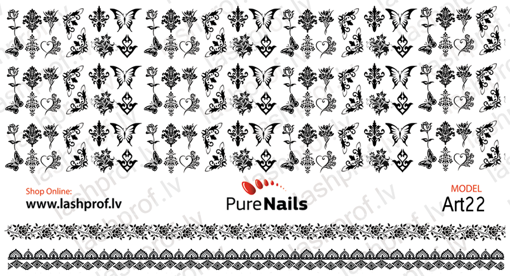 BIS Pure Nails slider nail design sticker decal ELEMENTS, Art22 and Art23