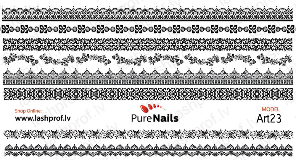 BIS Pure Nails nagu dizaina slaideri uzlīmes ELEMENTS, Art22 and Art23