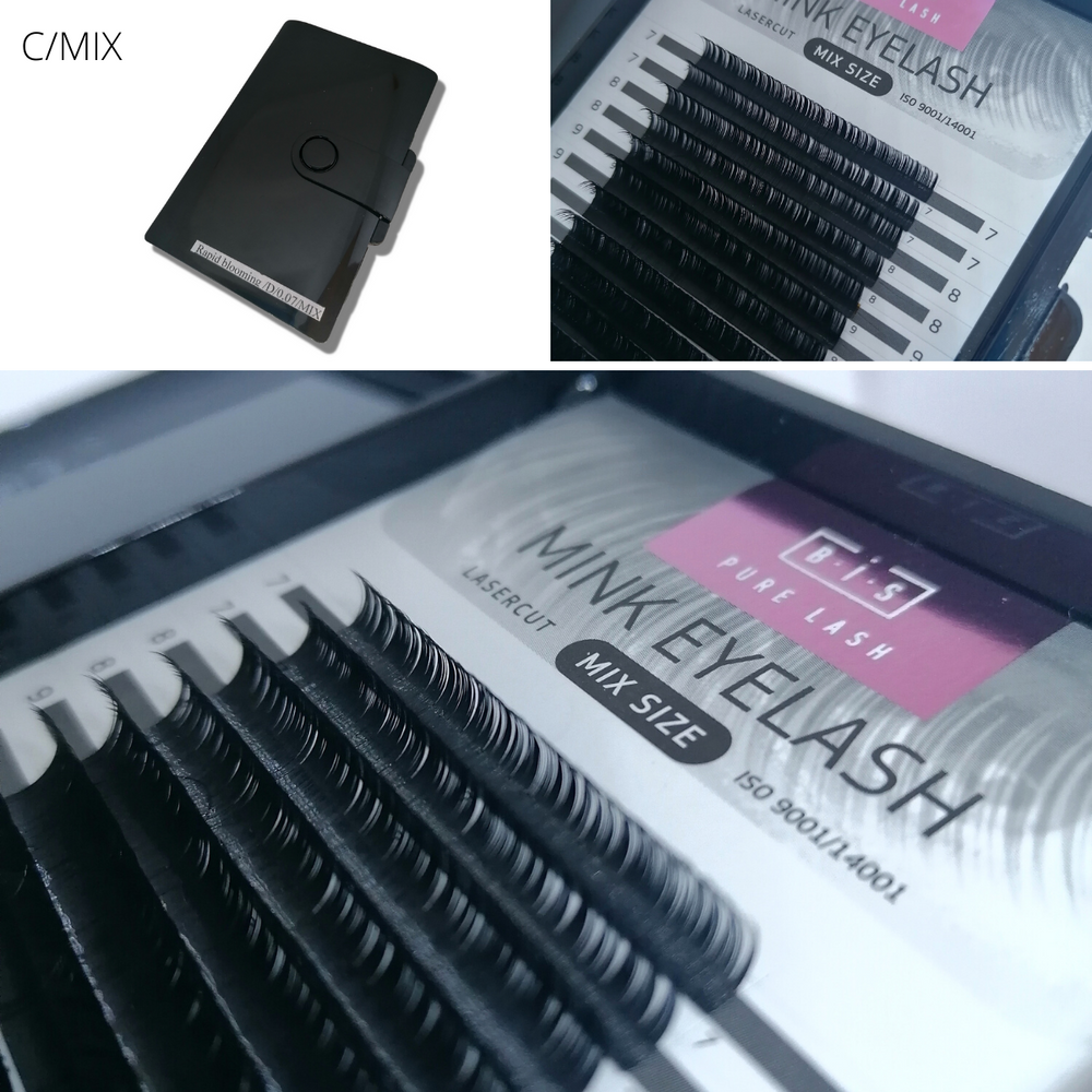 BIS Pure Lash Matte Mink eyelash extensions, 16 lines MIX, C shape