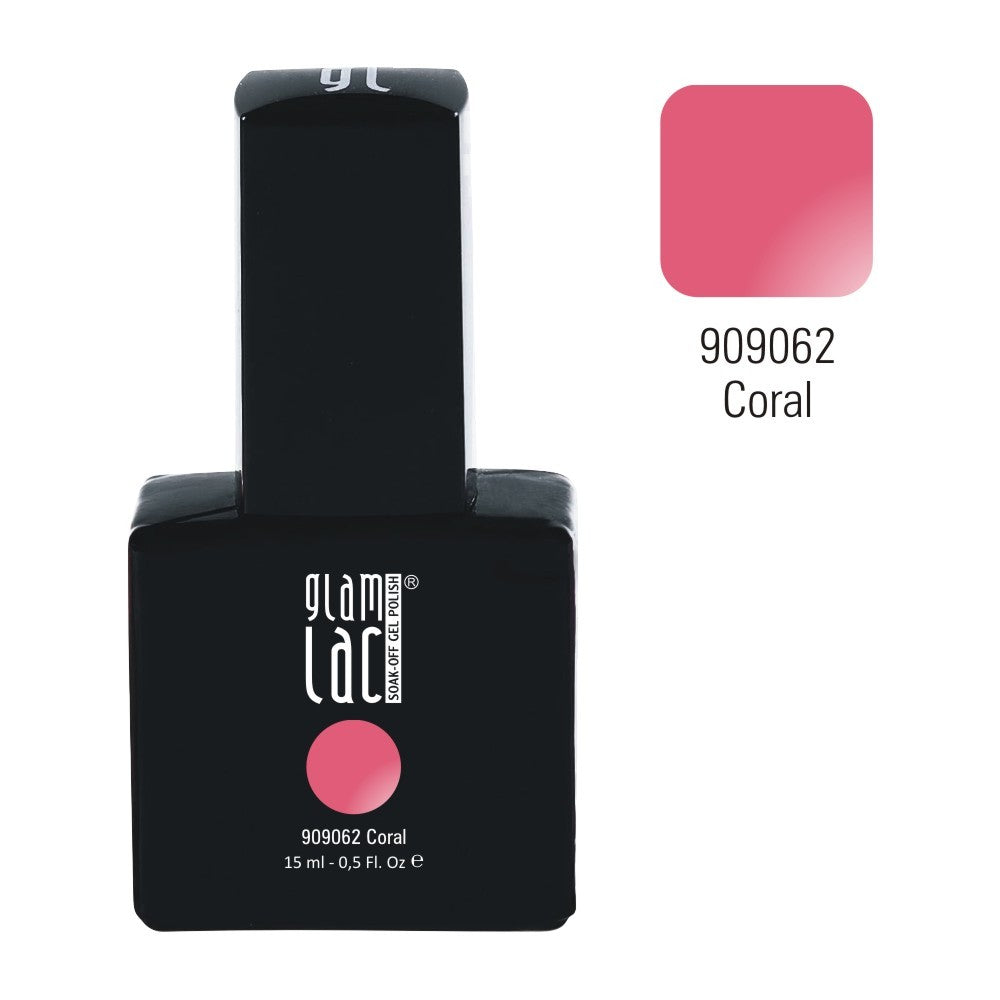 GlamLac UV/LED gel nail polish 15 ml, CORAL