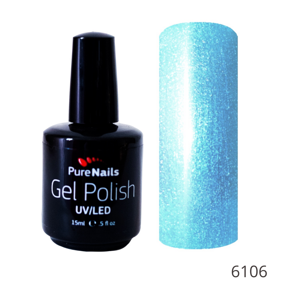 BIS Pure Nails UV/LED gēla laka 15 ml, 6106 zilā pērle