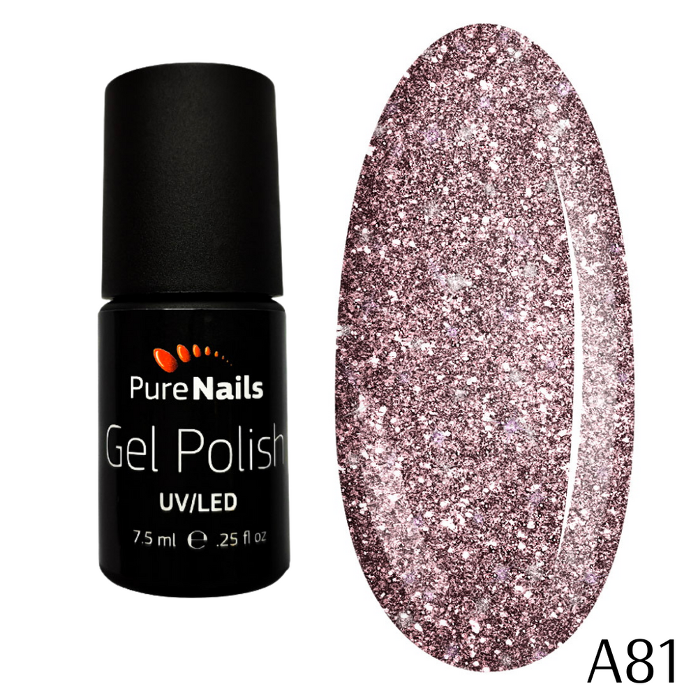 BIS Pure Nails gel polish 7.5 ml, VINTAGE GLITTER A81